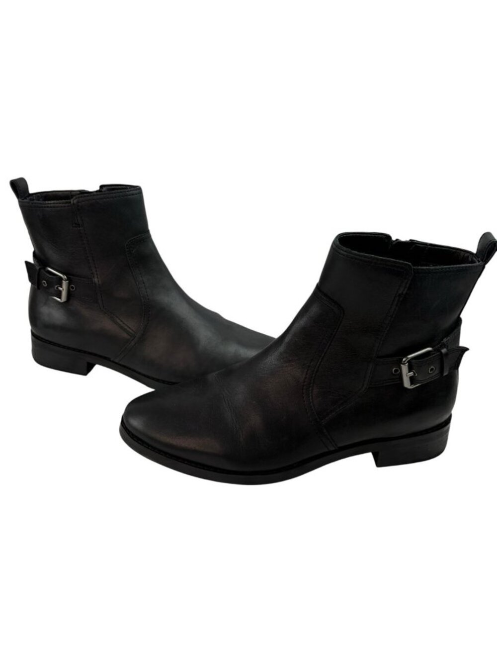 *27 Edit Naturalizer Karleen Bootie Womens 11M Black Leather Moto Side Zip Ankle - Picture 2 of 14
